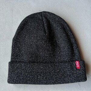 Levis ~ Sparkle Ribbed Toque ~ Black with Silver